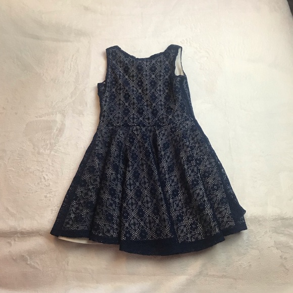 Lily Bleu Girls Dress Spring Summer 5 Navy Lace Sleeveless *Flaw* - Picture 8 of 9